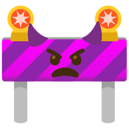 construction and angry face with horns