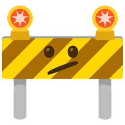 construction and face with diagonal mouth