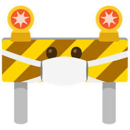 construction and face with medical mask