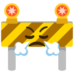 construction and face with steam from nose