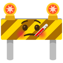 construction and face with thermometer