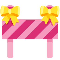 construction and heart with ribbon