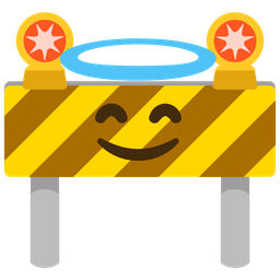 Construction and Smiling face with halo