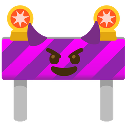 construction and smiling face with horns