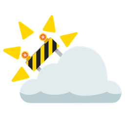 construction and sun behind cloud