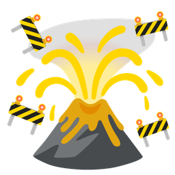 construction and volcano