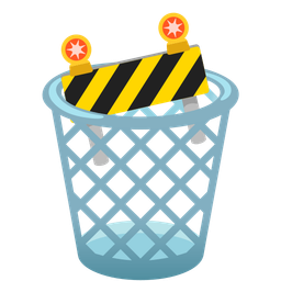 construction and wastebasket