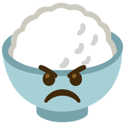 Cooked rice and Angry face