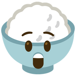 Cooked rice and Astonished face