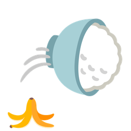 Cooked rice and Banana