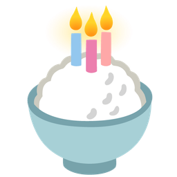 Cooked rice and Birthday cake