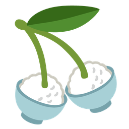 Cooked rice and Cherries