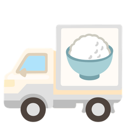 Cooked rice and Delivery truck