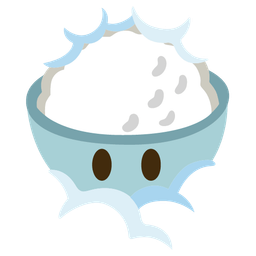 Cooked rice and Face in clouds