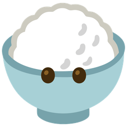 Cooked rice and Face without mouth