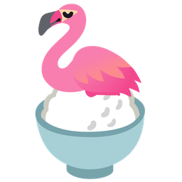 Cooked rice and Flamingo