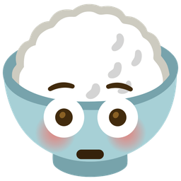 Cooked rice and Flushed face