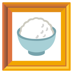 Cooked rice and Framed picture