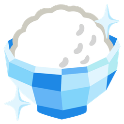 Cooked rice and Gem stone