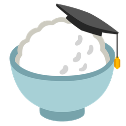 Cooked rice and Graduation cap