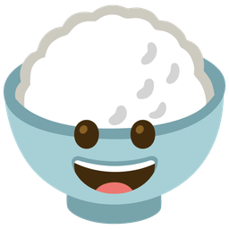 Cooked rice and Grinning face