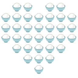 Cooked rice and Heart suit