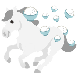 Cooked rice and Horse