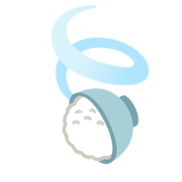 Cooked rice and Leaf fluttering in wind