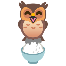 Cooked rice and Owl