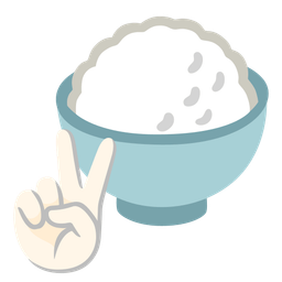 Cooked rice and Peace symbol