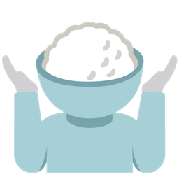 Cooked rice and Person shrugging