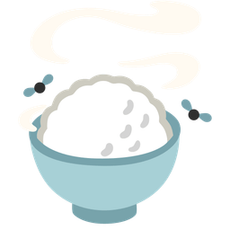 Cooked rice and Pile of poo