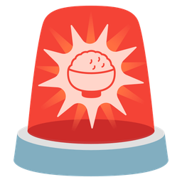 Cooked rice and Police car light