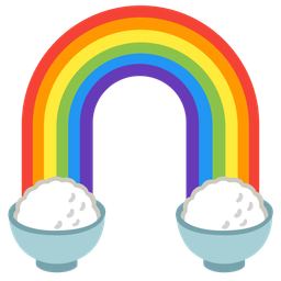 Cooked rice and Rainbow
