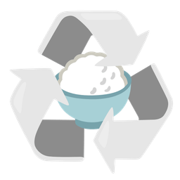 Cooked rice and Recycling symbol