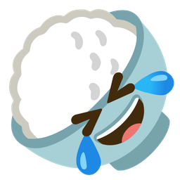 Cooked rice and Rolling on the floor laughing