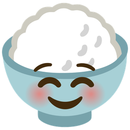 Cooked rice and Smiling face