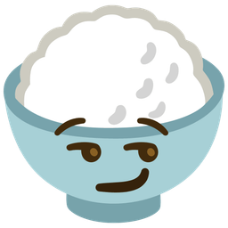 Cooked rice and Smirking face