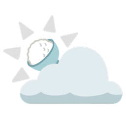 Cooked rice and Sun behind cloud