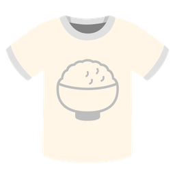 Cooked rice and T-shirt
