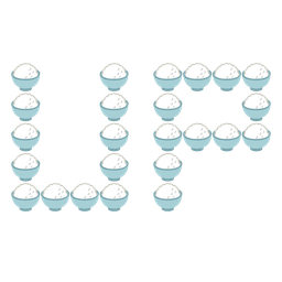 Cooked rice and UP! button