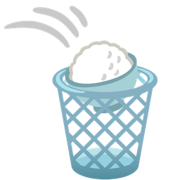 Cooked rice and Wastebasket