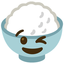 Cooked rice and Winking face