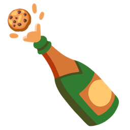 Cookie and Bottle with popping cork