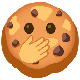 Cookie and Face with open eyes and hand over mouth