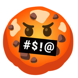 Cookie and Face with symbols on mouth