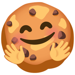 Cookie and Smiling face with open hands