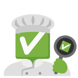 cooking and check mark button