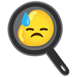 cooking and downcast face with sweat