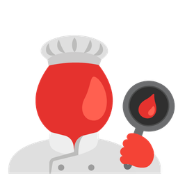 cooking and drop of blood